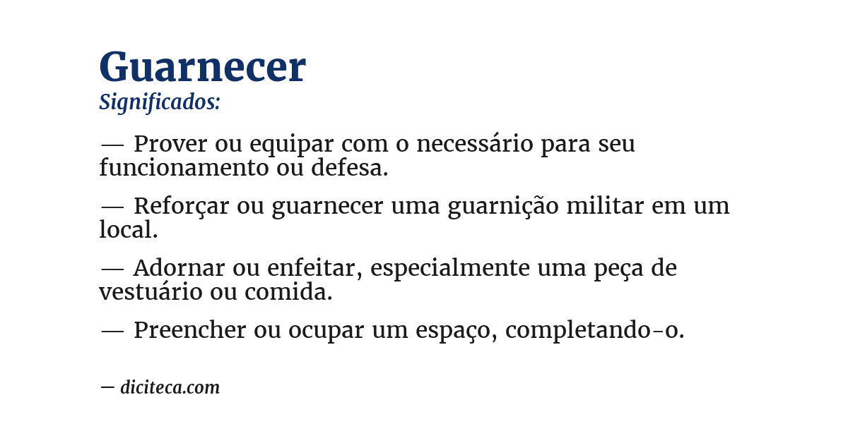 Significado de guarnecer