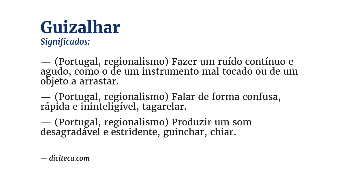 Significado de guizalhar