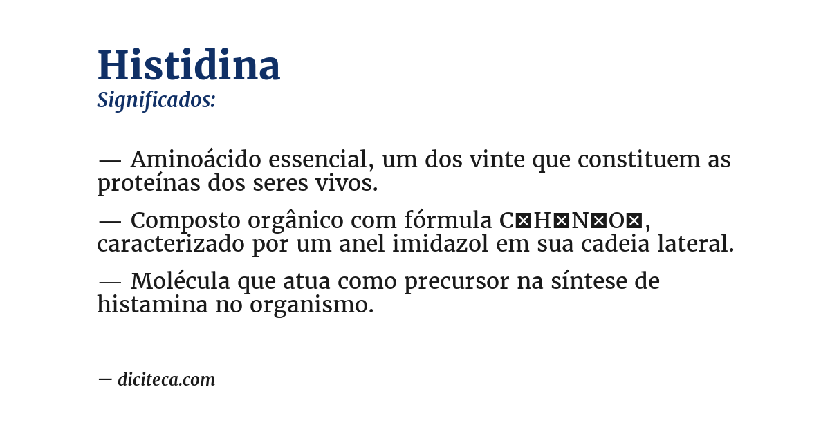 Significado de histidina