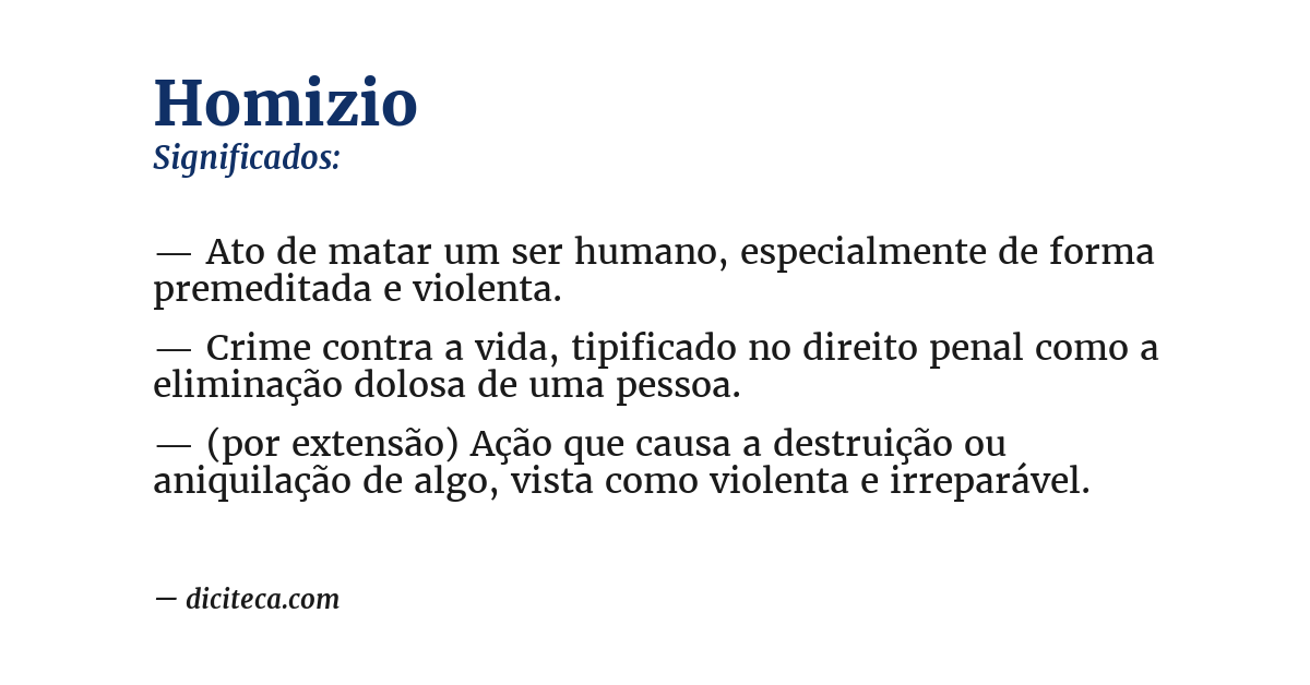 Significado de homizio
