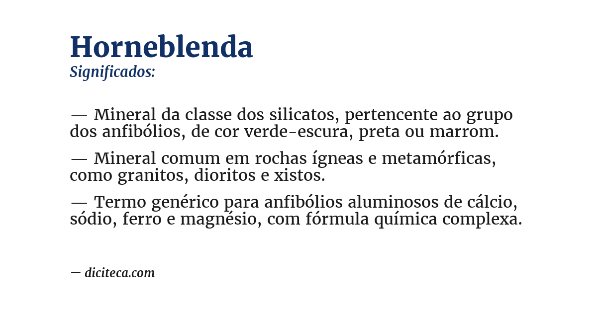 Significado de horneblenda