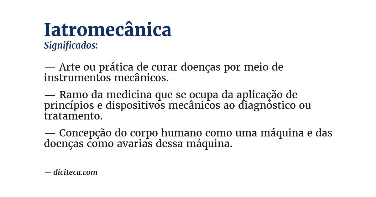 Significado de iatromecânica