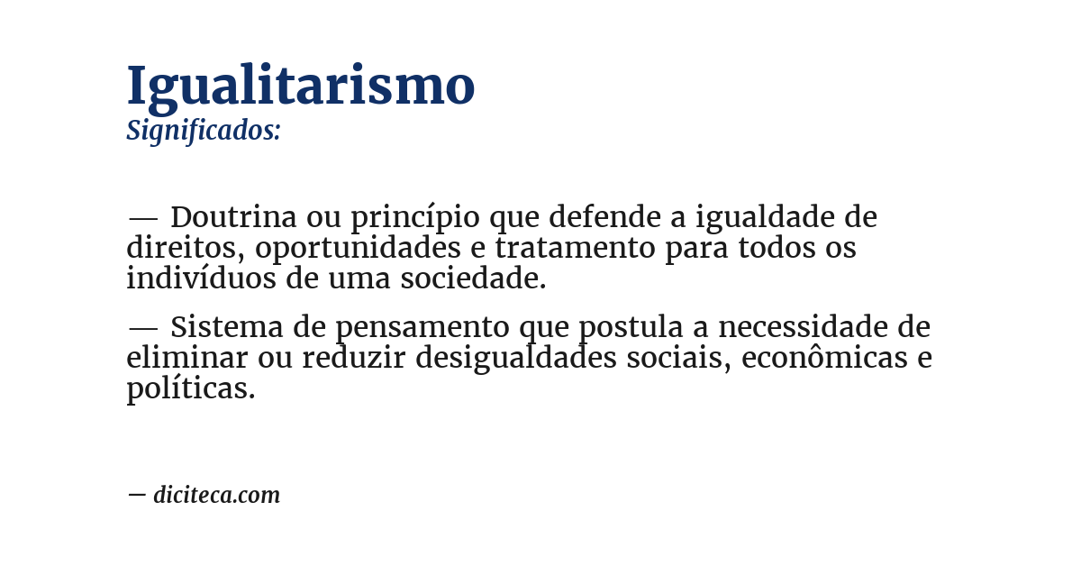 Significado de igualitarismo