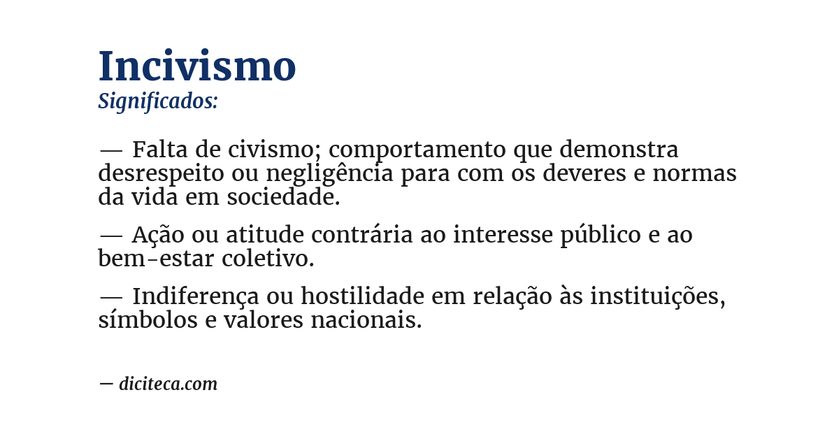 Significado de incivismo