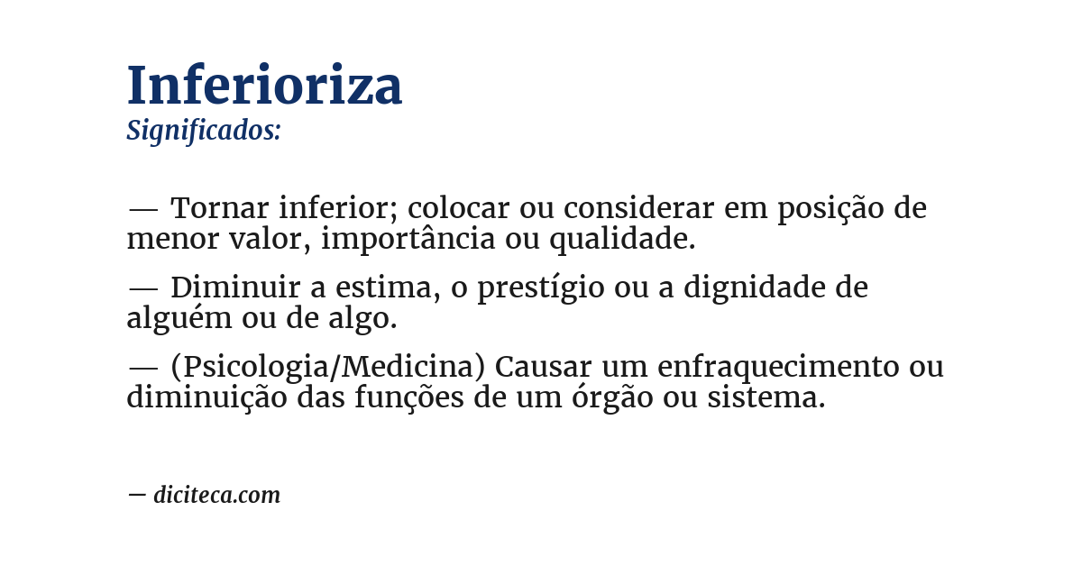 Significado de inferioriza