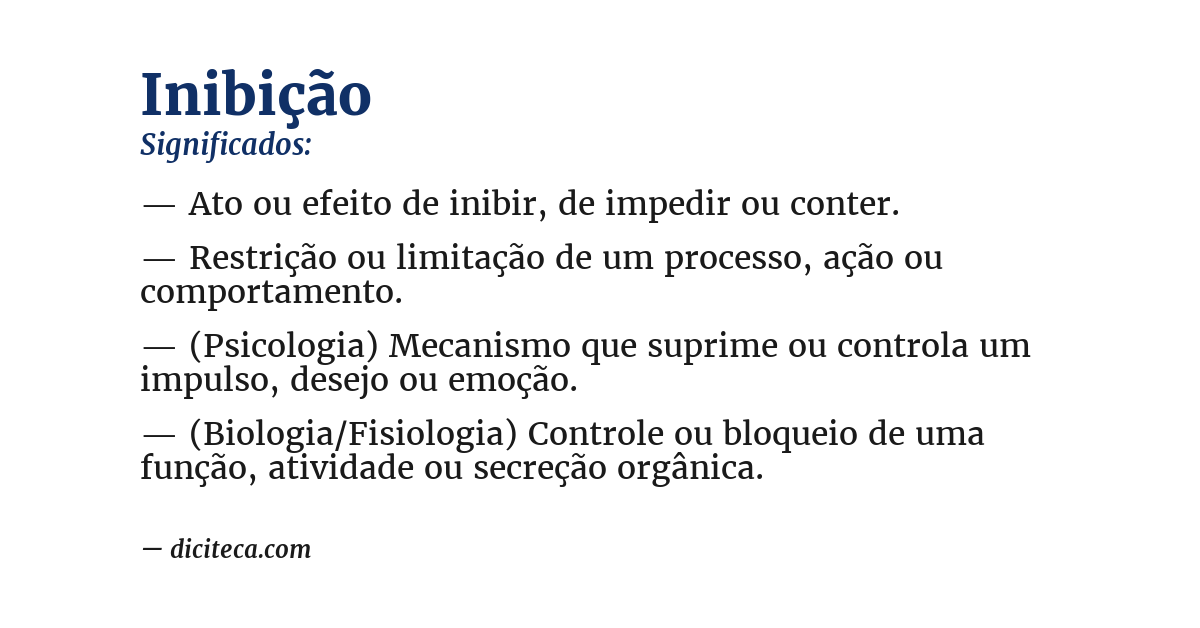 Significado de inibição