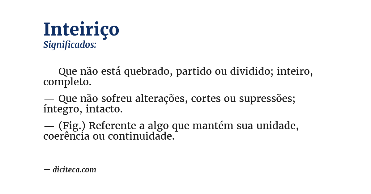 Significado de inteiriço