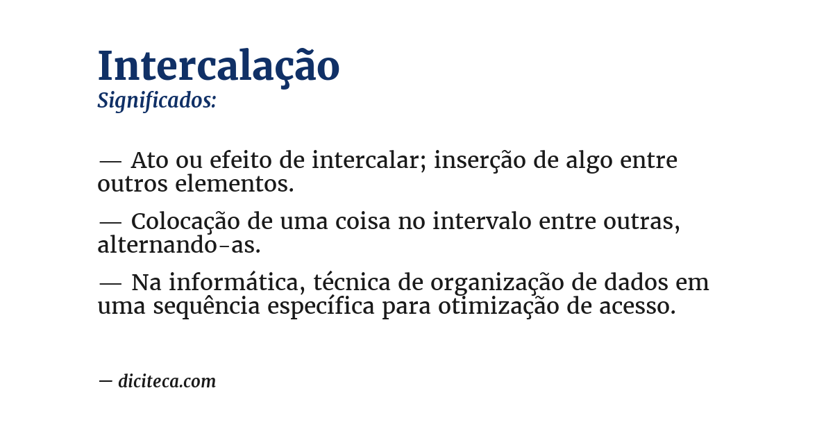 Significado de intercalação