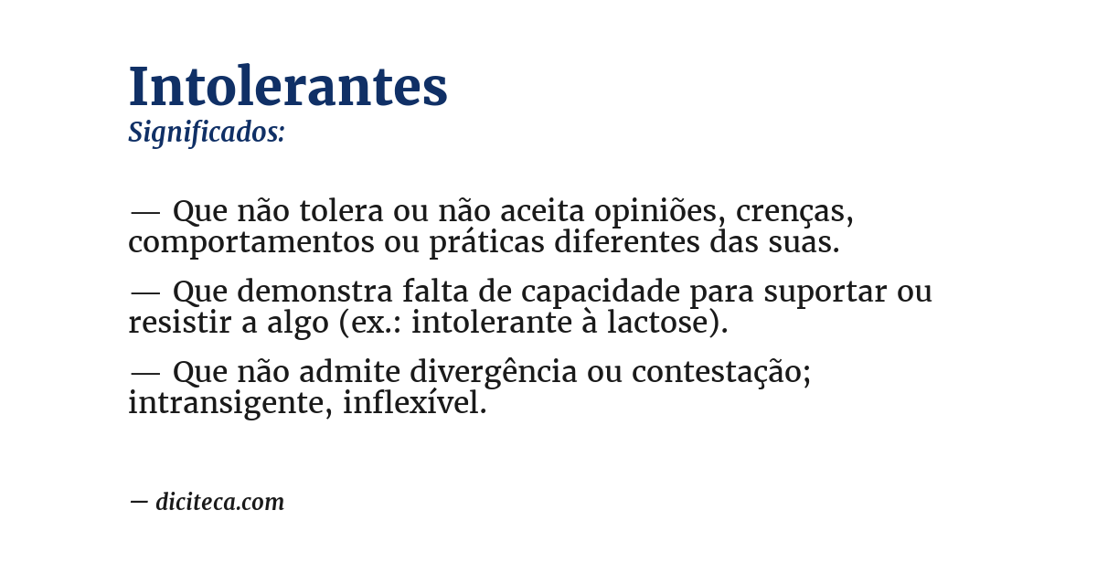 Significado de intolerantes