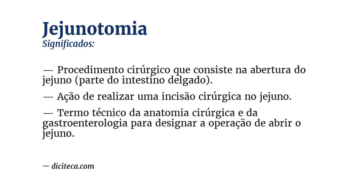 Significado de jejunotomia