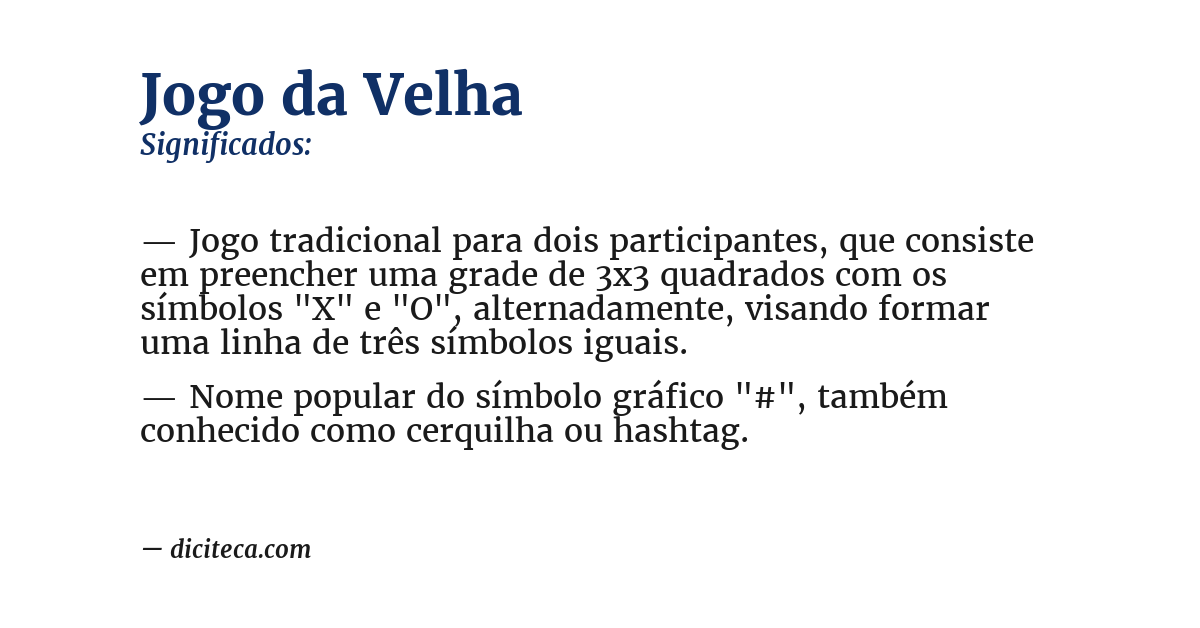 Significado de jogo da velha