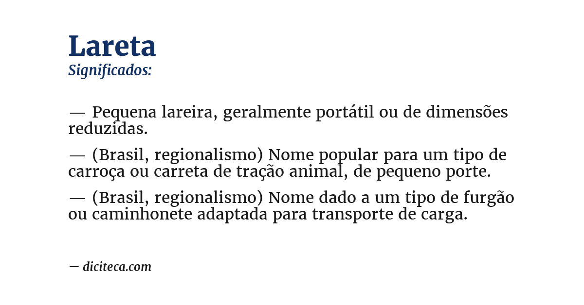 Significado de lareta