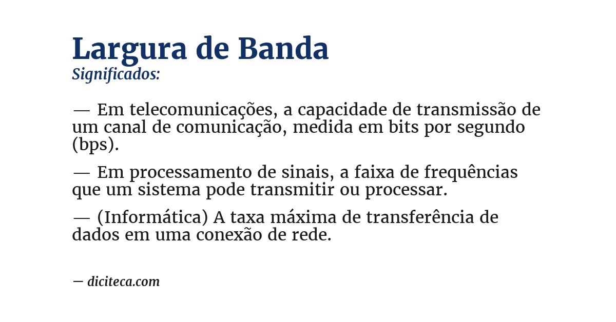 Significado de largura de banda