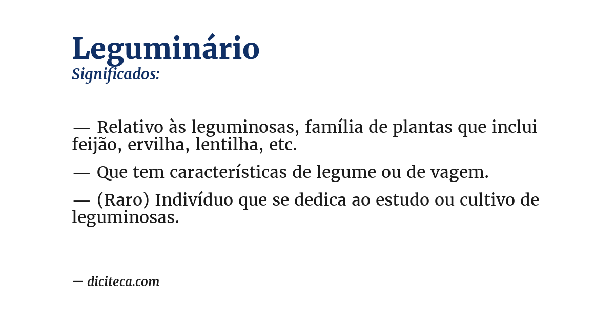 Significado de leguminário