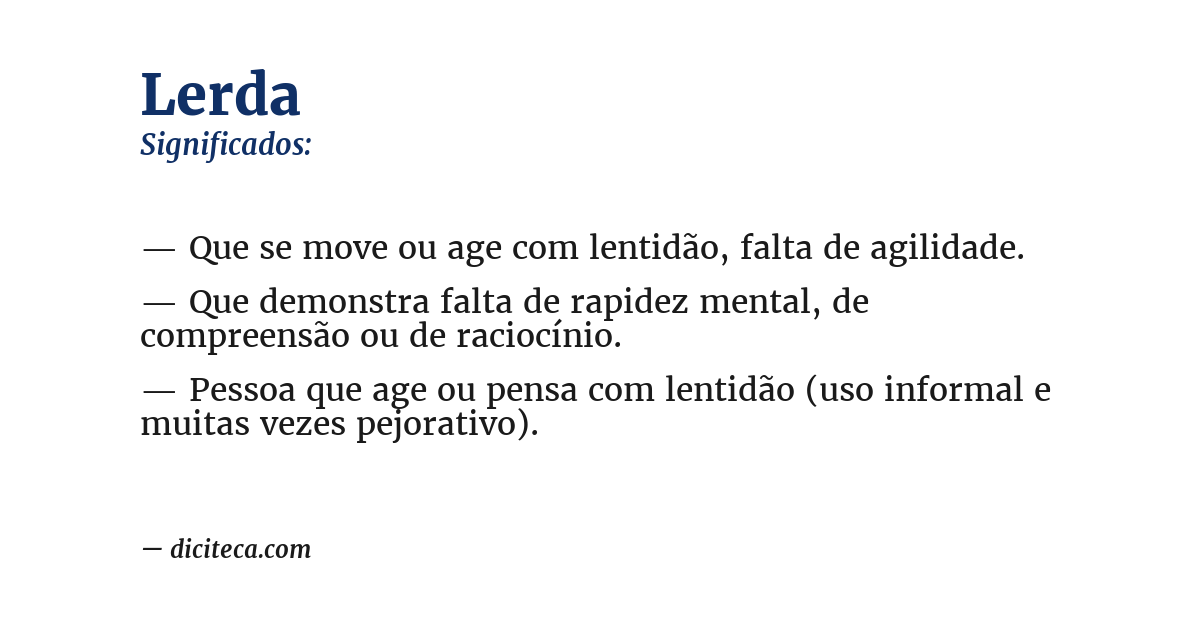 Significado de lerda