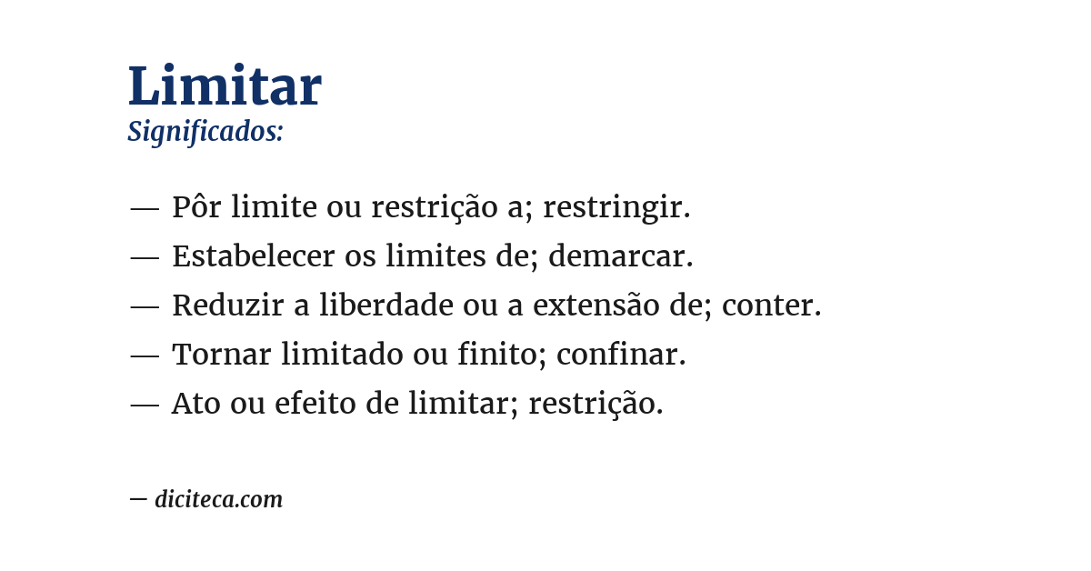 Significado de limitar