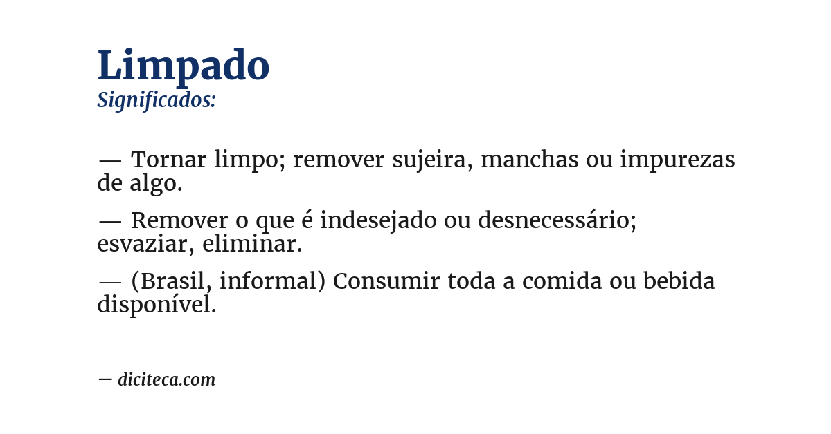 Significado de limpado