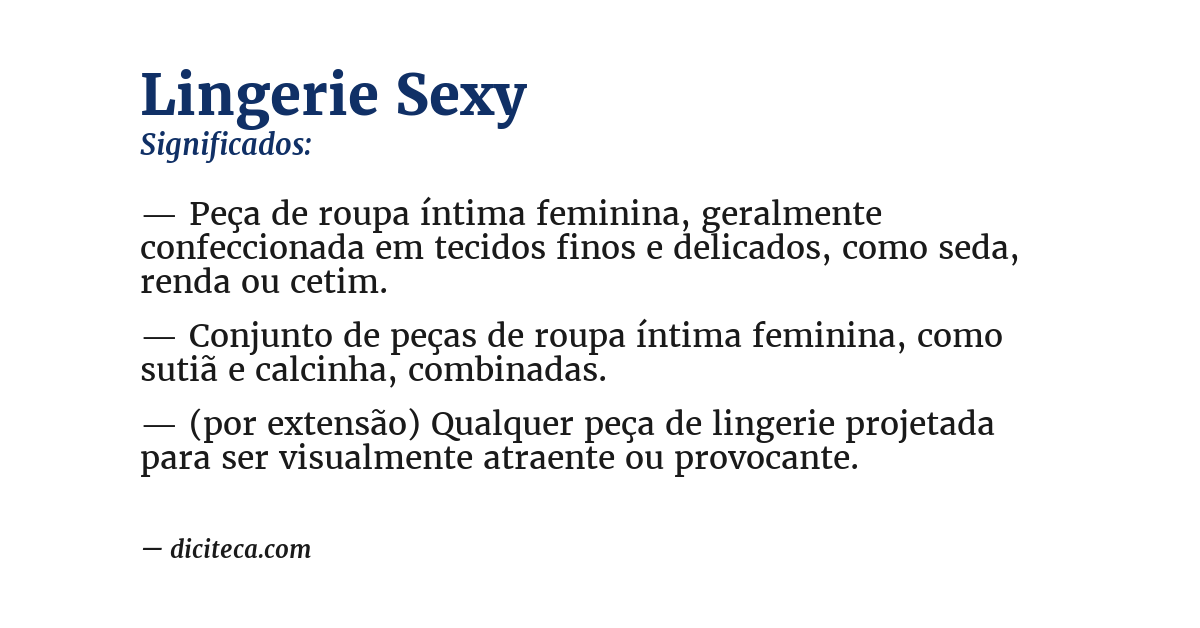 Significado de lingerie sexy