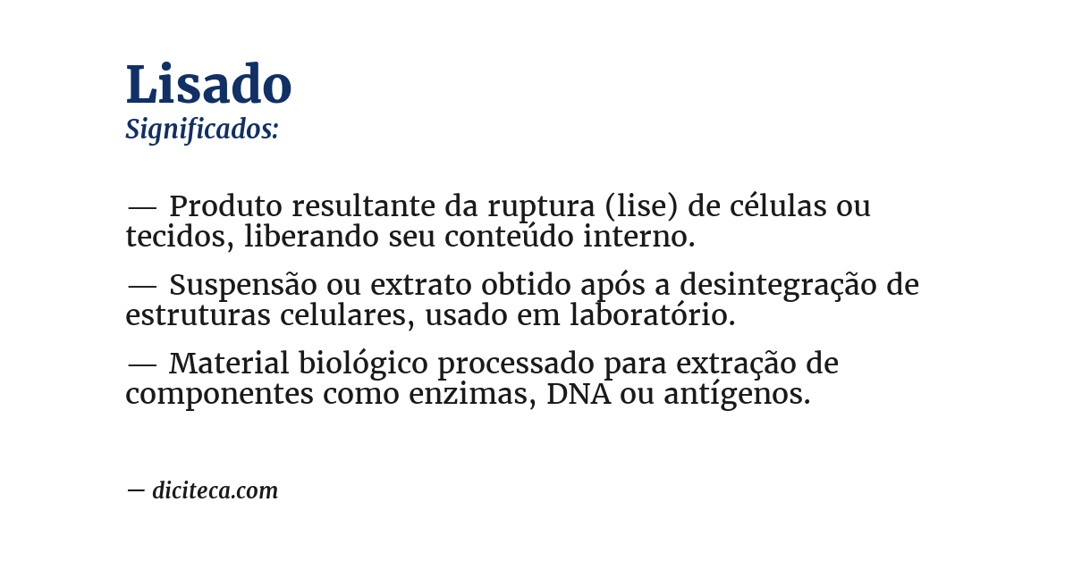 Significado de lisado