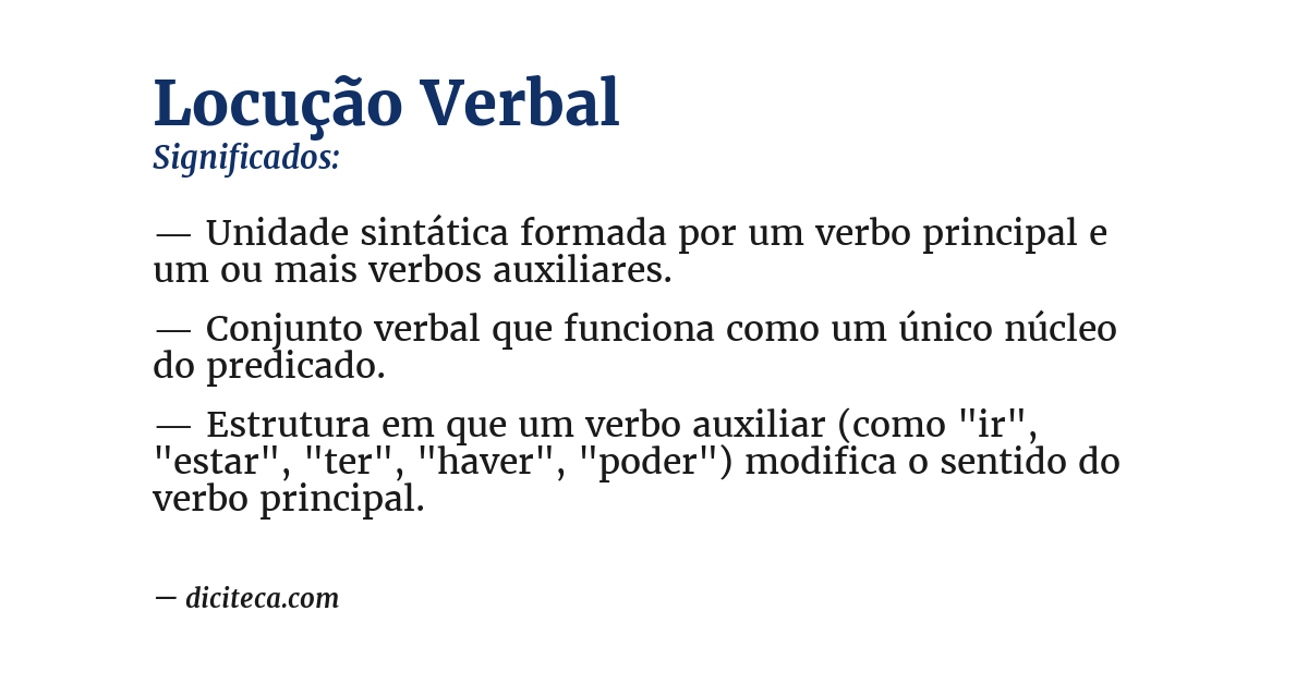 Significado de locução verbal
