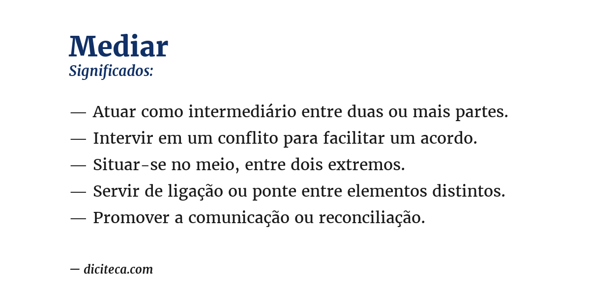 Significado de mediar