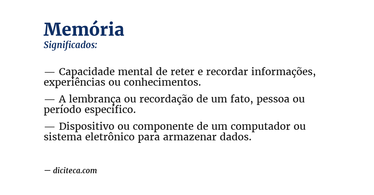 Significado de memória
