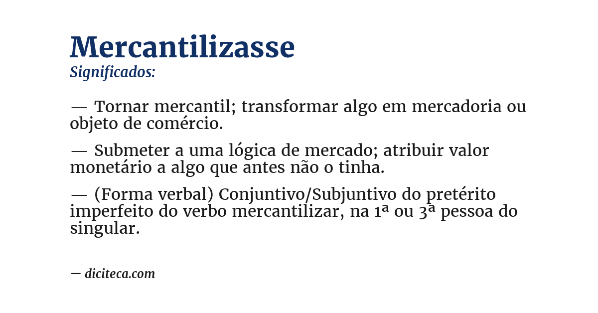 Significado de mercantilizasse