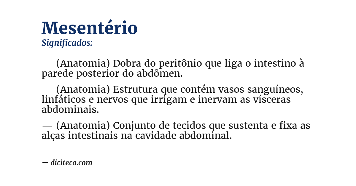 Significado de mesentério
