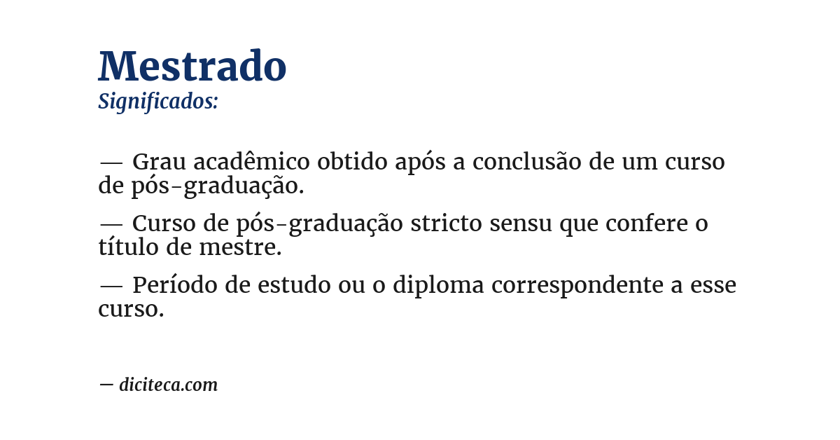 Significado de mestrado