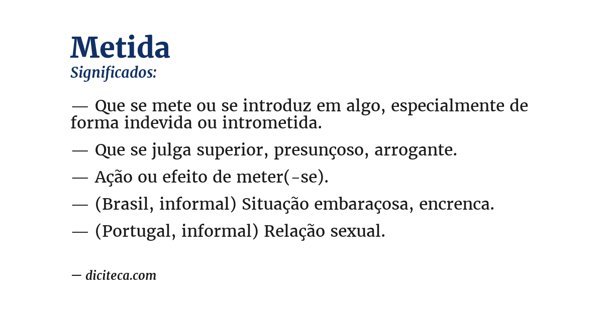 Significado de metida