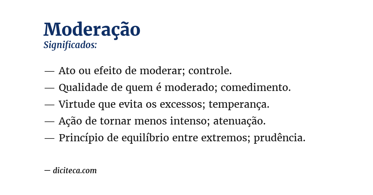 Significado de moderação