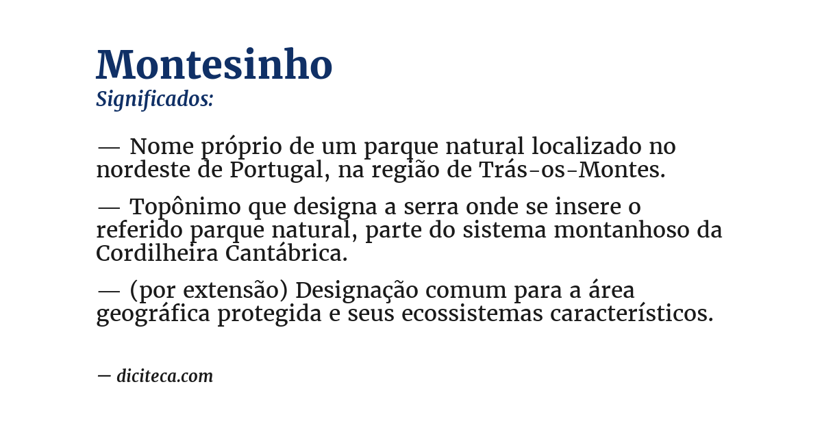 Significado de montesinho