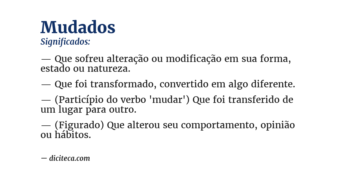 Significado de mudados