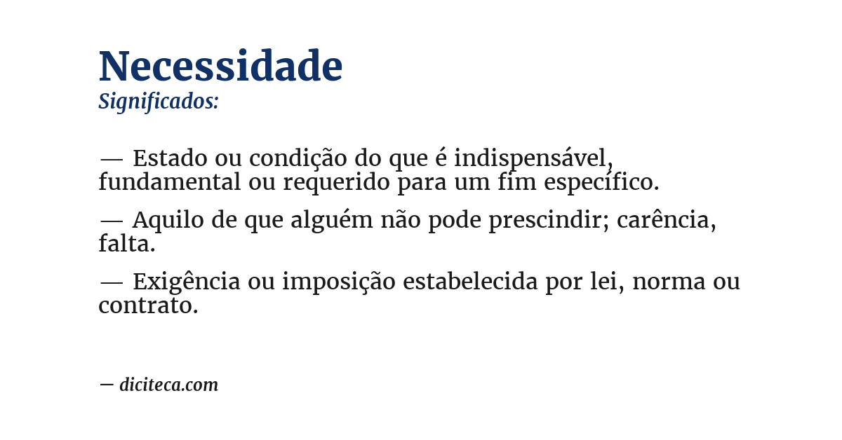 Significado de necessidade