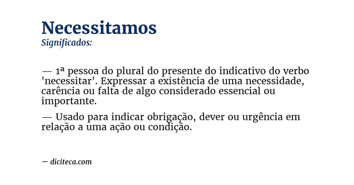 Significado de necessitamos