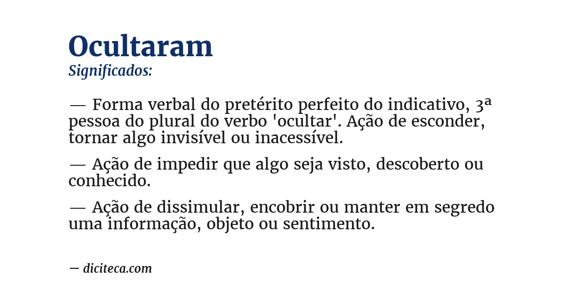 Significado de ocultaram