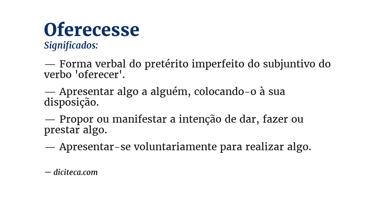 Significado de oferecesse