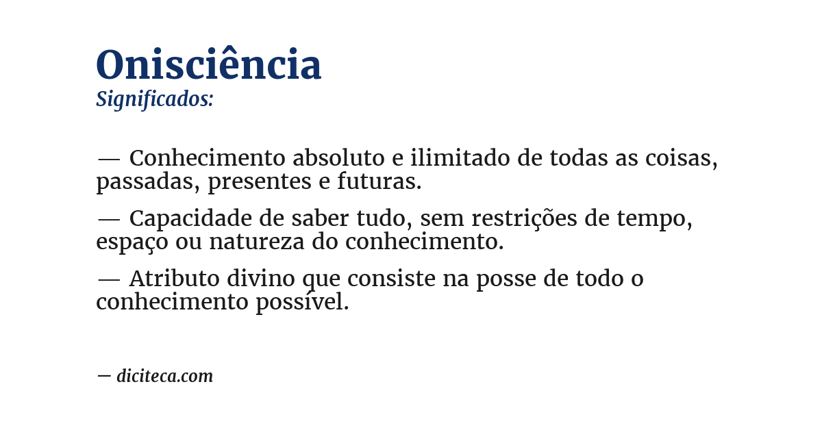 Significado de onisciência