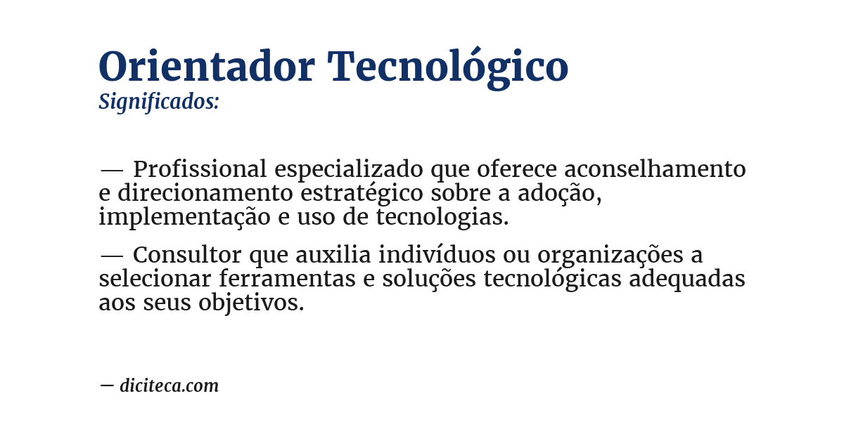 Significado de orientador tecnológico