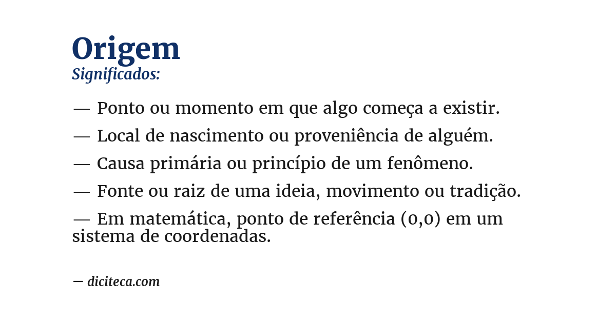 Significado de origem