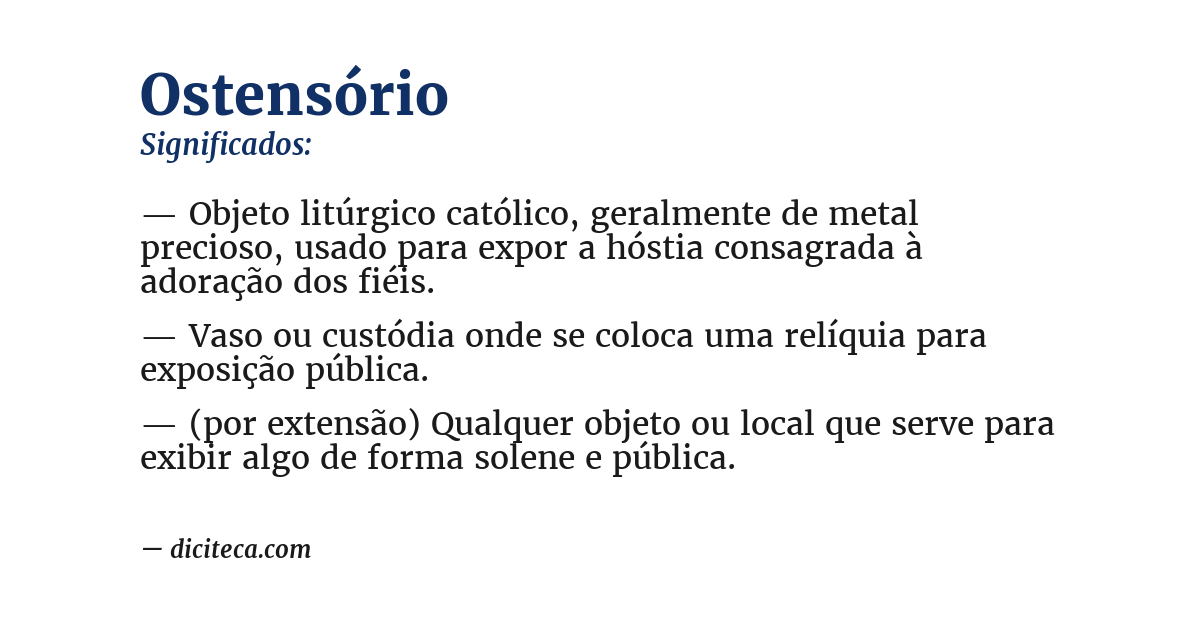 Significado de ostensório