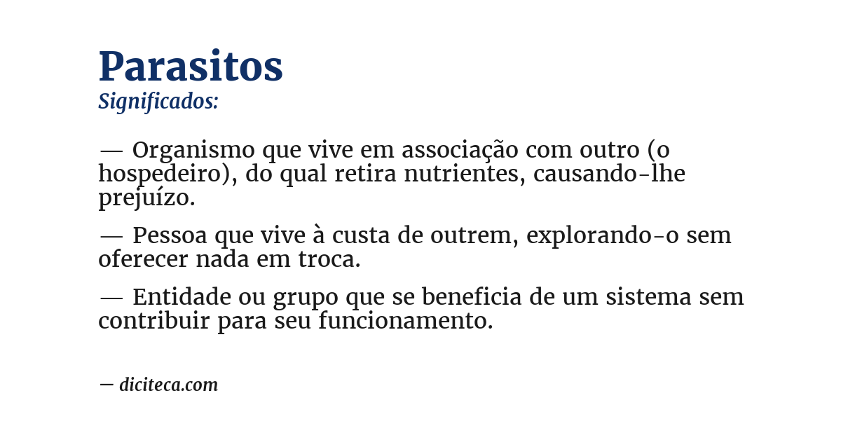 Significado de parasitos