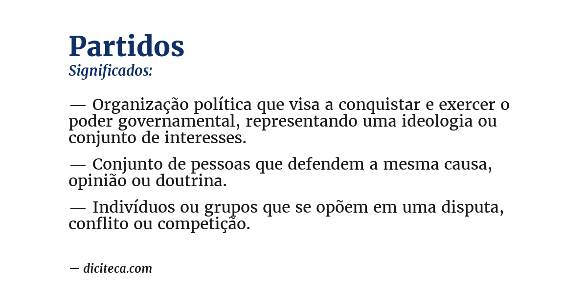 Significado de partidos