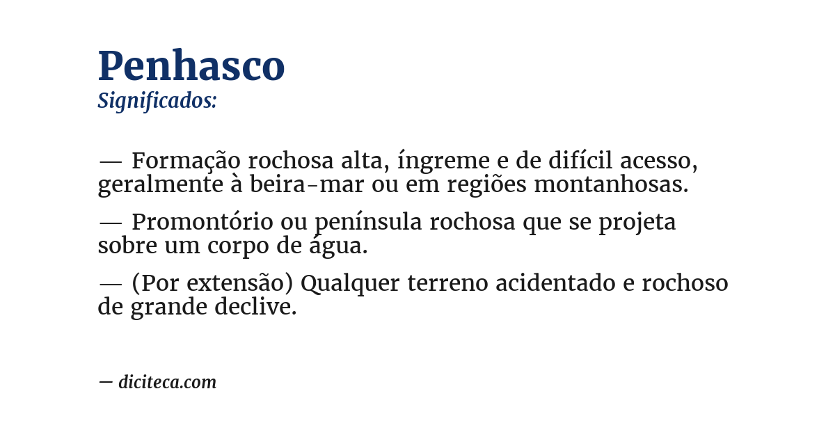 Significado de penhasco