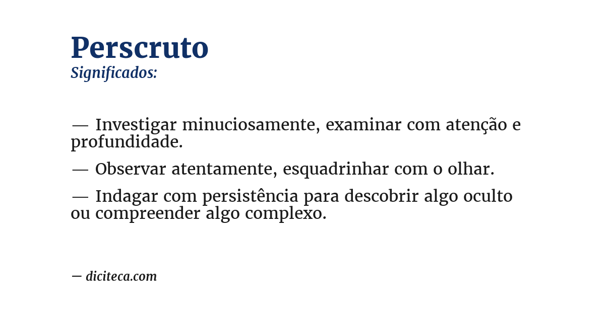 Significado de perscruto