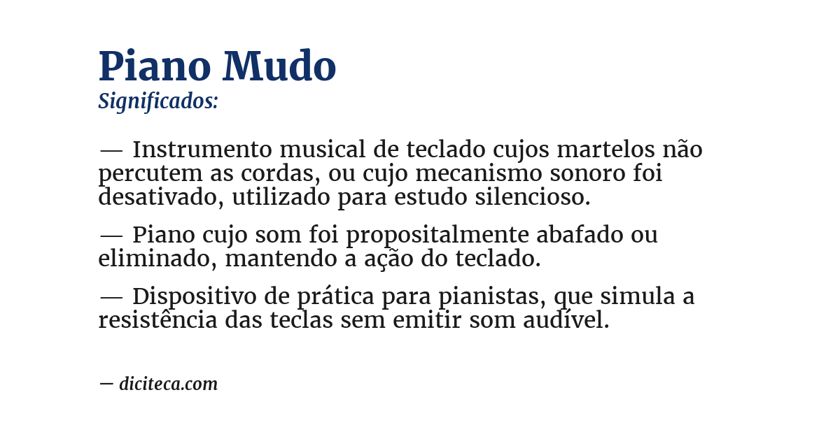 Significado de piano mudo