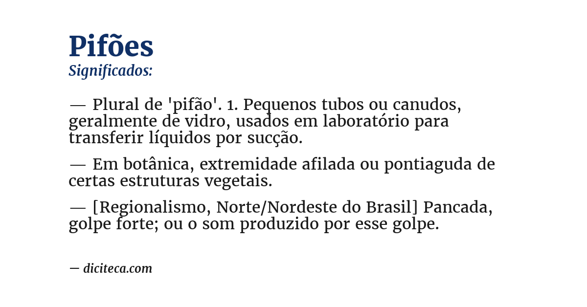 Significado de pifões