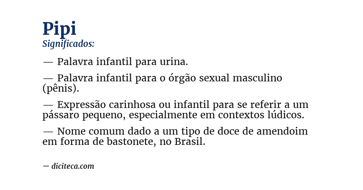 Significado de pipi