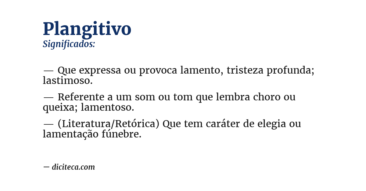 Significado de plangitivo