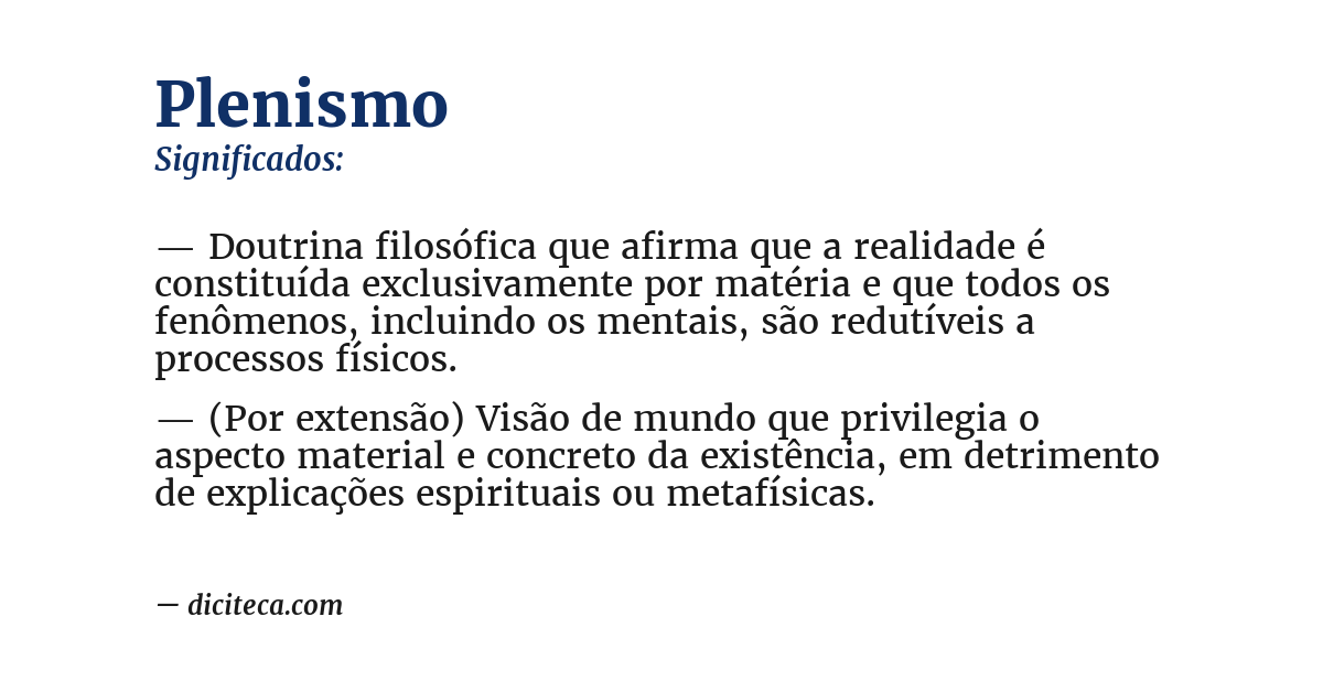 Significado de plenismo